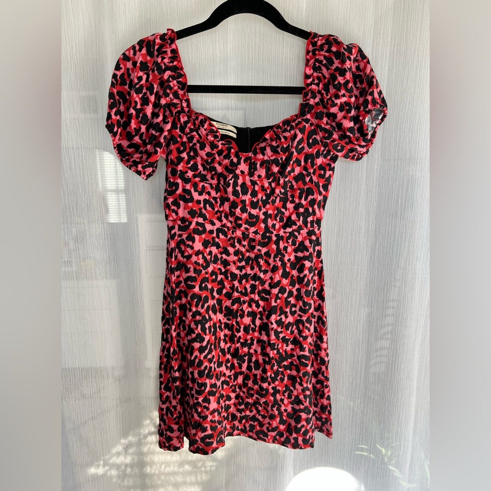 PULL&BEAR Pink Cheetah Print Mini Dress